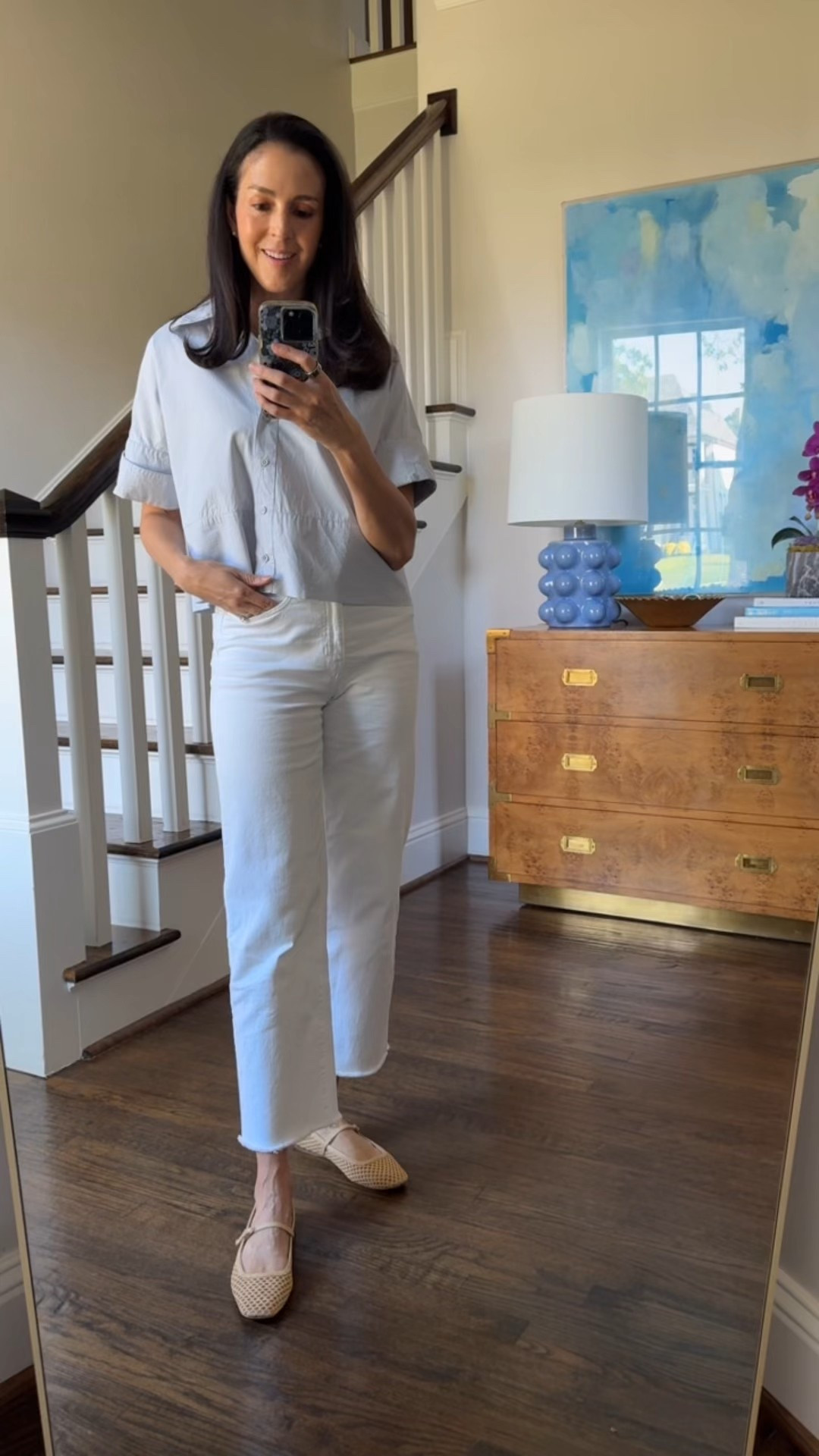 Classic blue and white.

Top size XS
Size down in jeans

#LTKStyleTip #LTKShoeCrush #LTKFindsUnder100