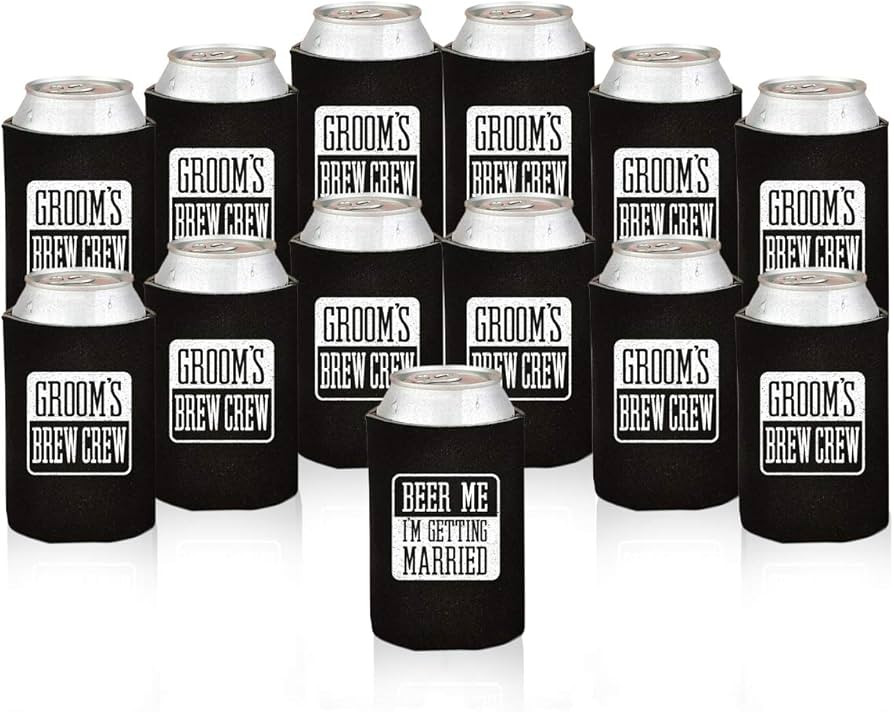 13 Pack Groom and Groomsman Gifts for Wedding Party | Insulating Can Coolers Neoprene, Novelty Be... | Amazon (US)