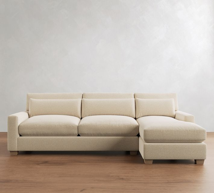 PB Comfort Modern Square Arm Deep Seat Chaise Sectional (100"–126") | Pottery Barn (US)