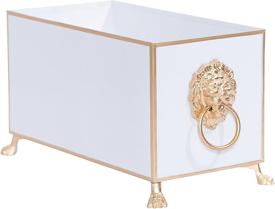 Jaye's Studio Decorative Planter and Cachepot, Rectangular, Gold Trim & Finish, Lion’s Head, Ha... | Amazon (US)