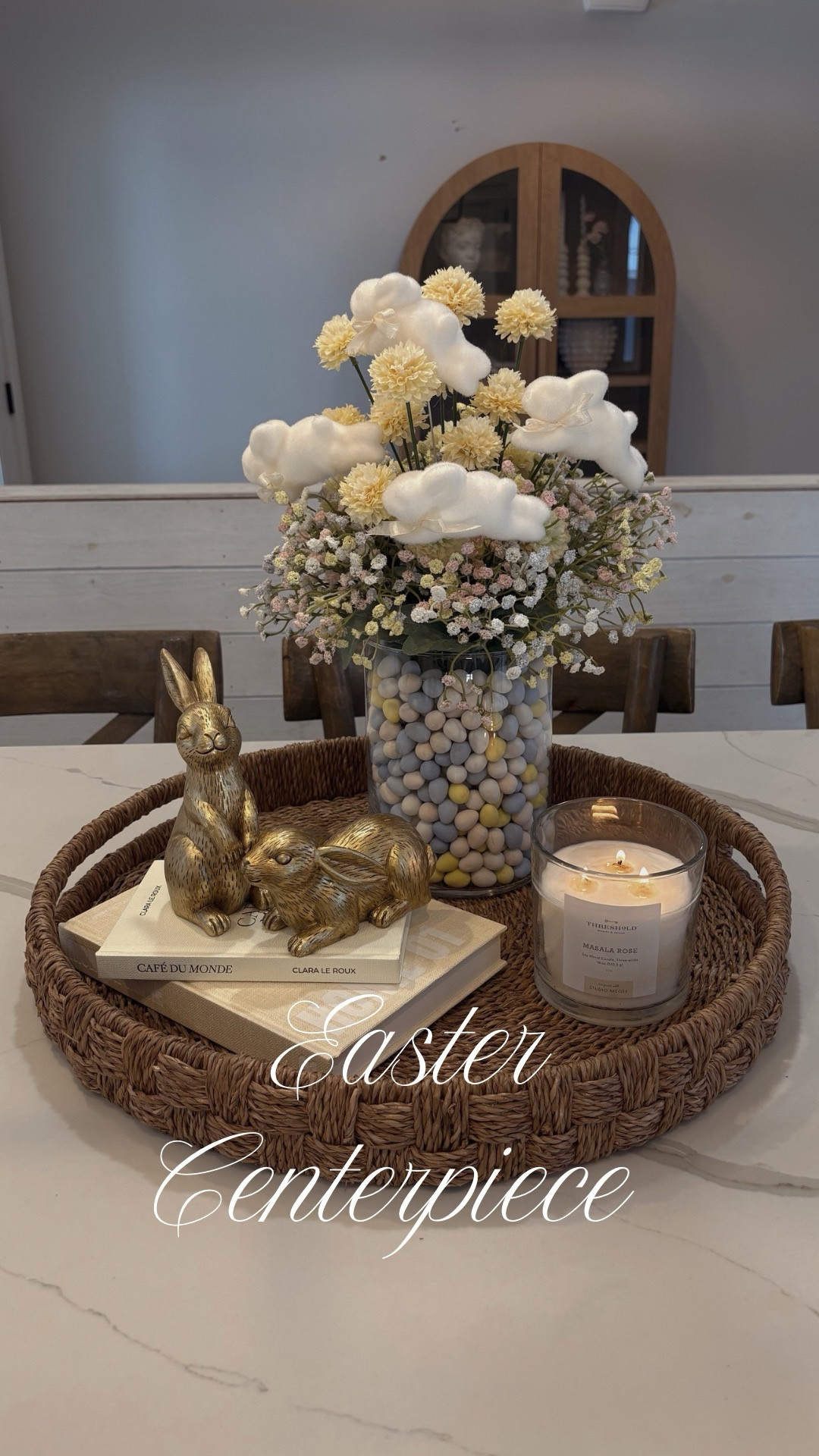 EASTER/SPRING CENTERPIECE IDEA
Love a good diy centerpiece and pastel Easter candy always makes for a good centerpiece and I love these faux pastel baby’s breath they are so pretty! 
#centerpiece #springdecor #easterdecor #diycentetpiece #springflowers #fauxflowers #eastercandy #pasteldecor #bunnydecor #easterdecor


#LTKSeasonal #LTKHome #LTKOver40