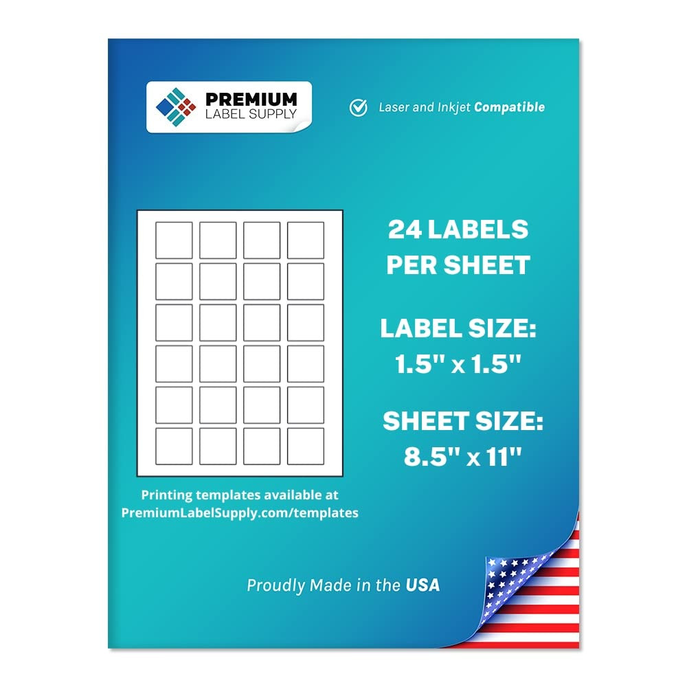 Premium Label Supply White Sticker Square Labels – 1.5" x 1.5" – Laser/Inkjet Compatible – ... | Amazon (US)