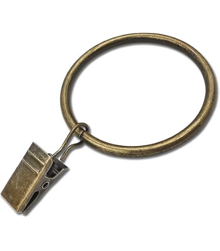 30 PCS Antique Brass Clips Curtain Hooks for Curtain Rod, This Small Drapery Curtain Ring with Cl... | Amazon (US)