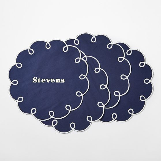 Embroidered Loop Placemats, Set of 4​ | Mark and Graham