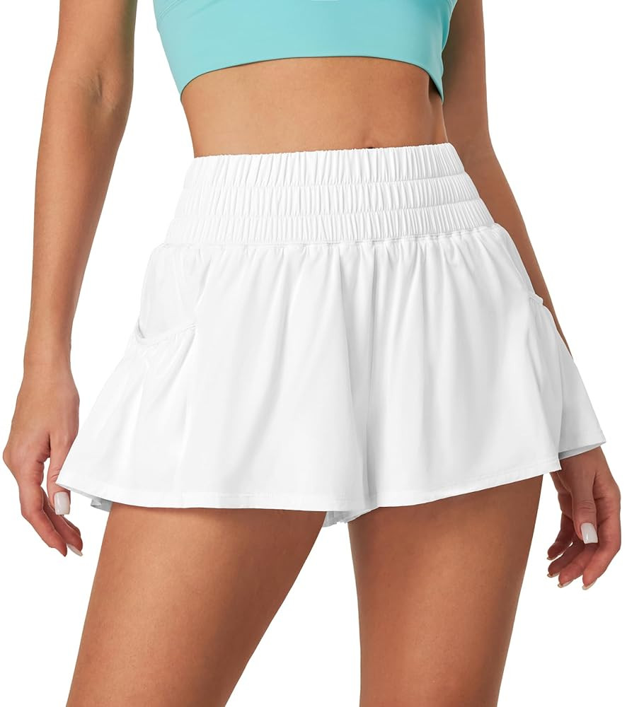IUGA Women's Athletic Shorts High Waisted Flowy Shorts for Women Quick Dry Workout Running Shorts... | Amazon (US)