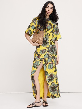 Linen Wrap Maxi Skirt | Banana Republic (US)