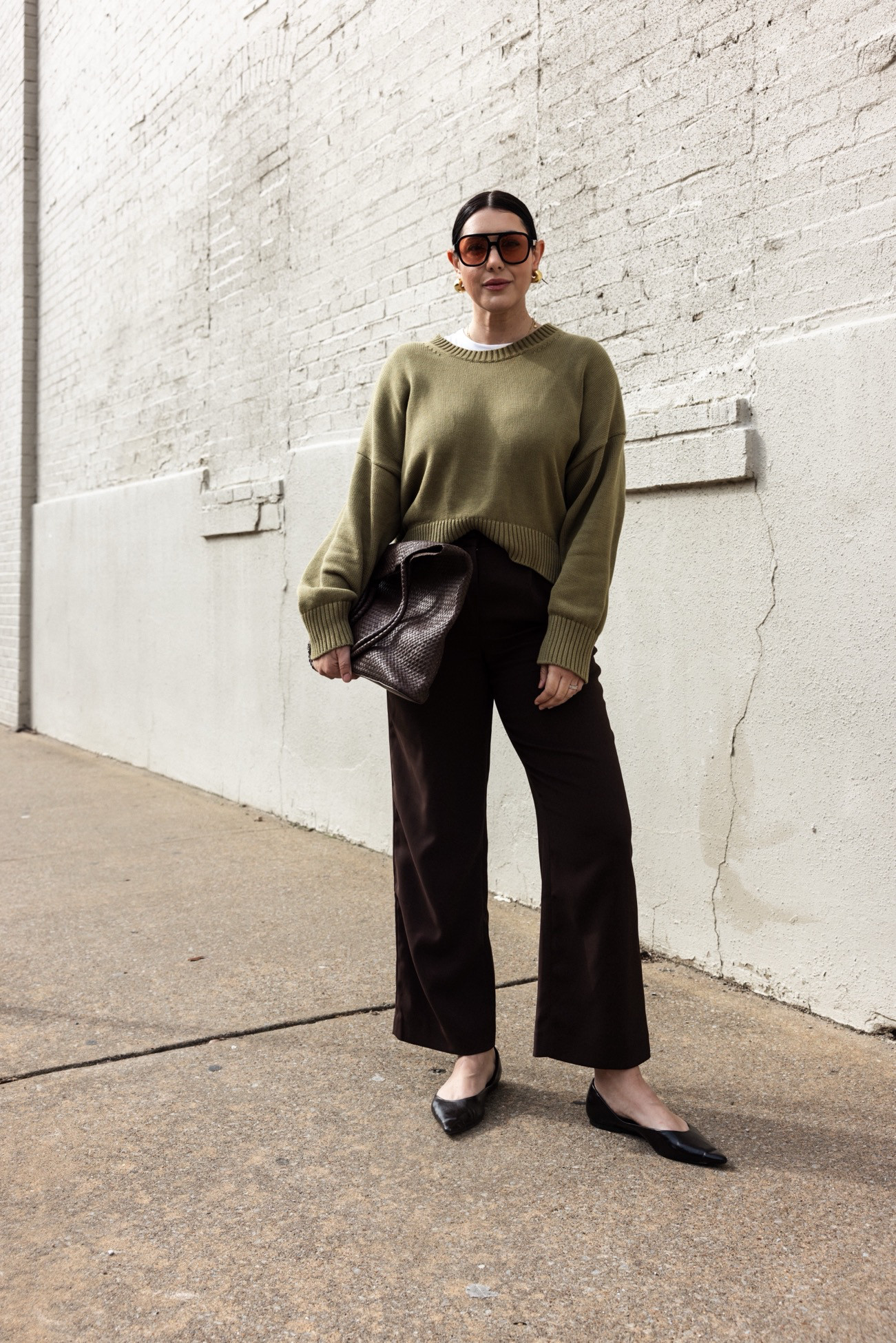 My new hyper fixation: pistachio green. I love this hue so much and I'm here to prove it's not just for fall! 

This sweater is from @quince and this hue is sold out BUT I've found it in an equally as cute cardigan at Quince! If you want a looser fit like this, go up one size in the sweater. I am in the large and it fits very loosely. Under $50, too!

I'm in the 10 of the pants, but they run snug at the waist. Size up if you need extra wiggle room around the waist, like I do.  

 #LTKOver40 #LTKMidsize