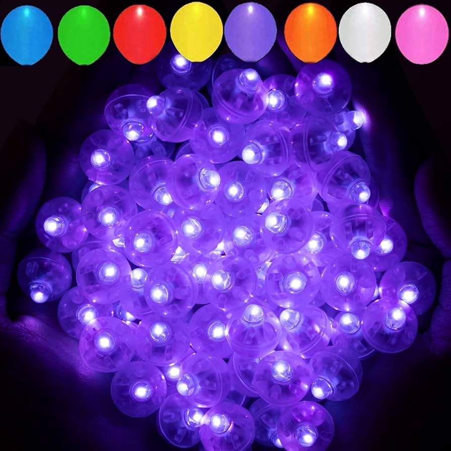 Aogist 100pcs Purple Balloon Lights,Long Standby Time Waterproof Mini Light,Battery Powered,Round... | Amazon (US)