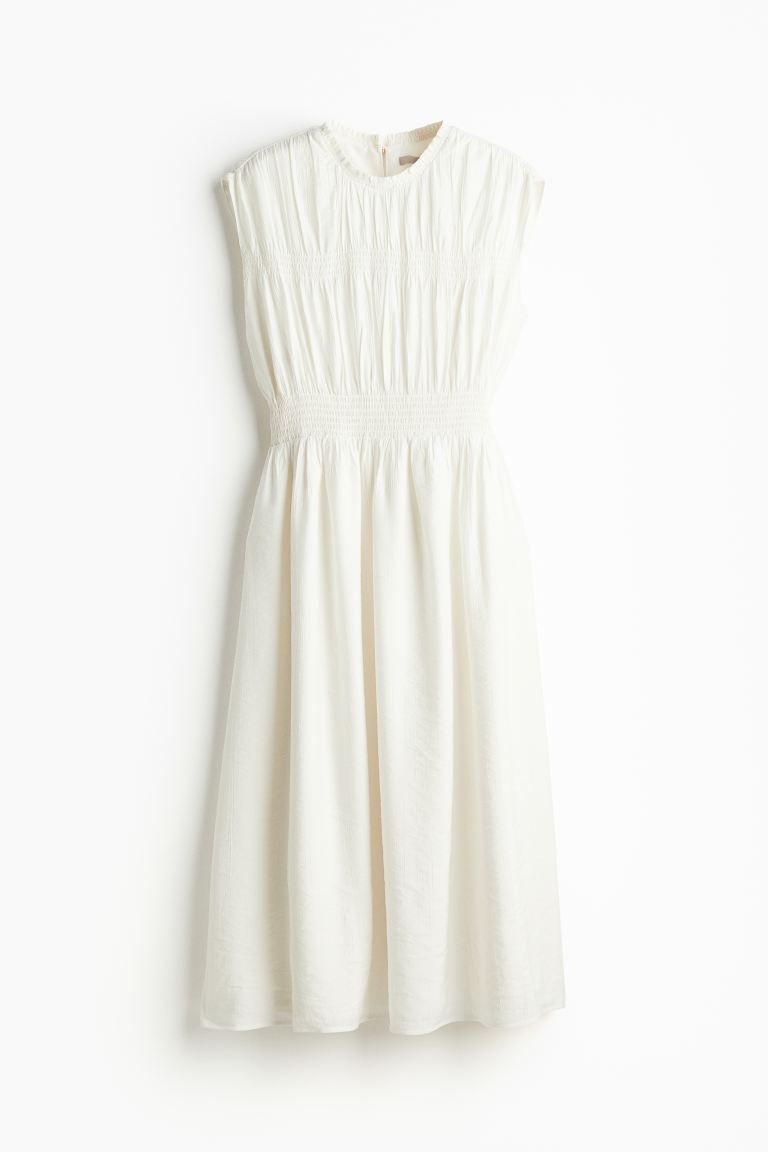 Smocked-detail Dress - Cream - Ladies | H&M US | H&M (US + CA)
