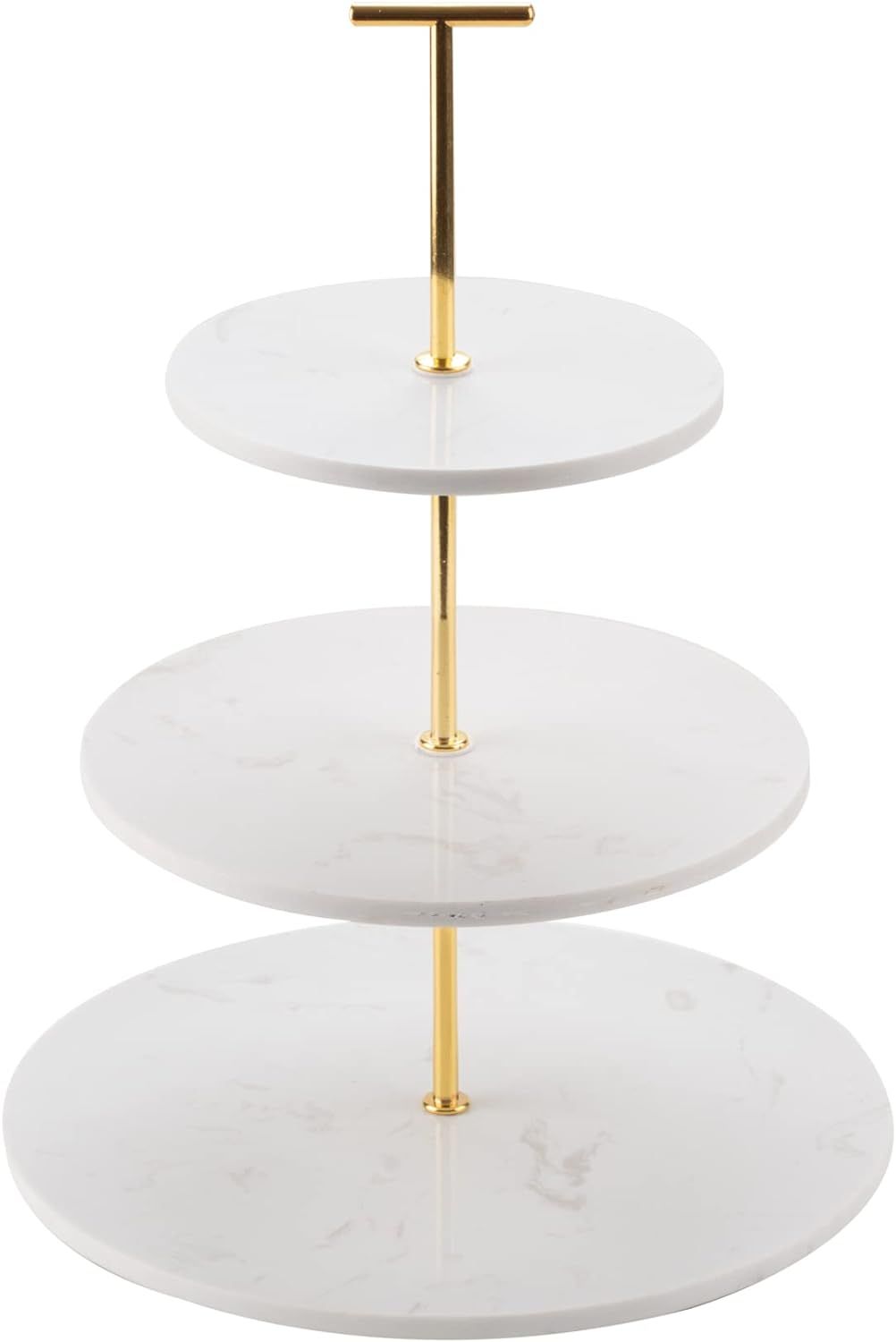 3-Tier Marble Cupcake Stand with Gold Base, Dessert and Cake Display for Wedding, Birthday, Thank... | Amazon (US)