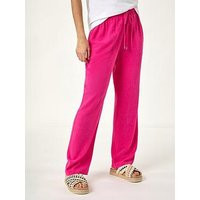 Roman Full Length Linen Trousers - Pink | Very (UK)