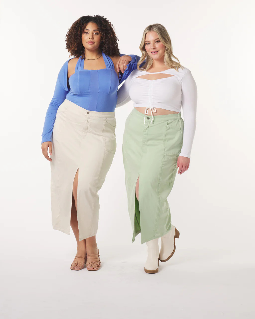 "Leah" Cotton Tencel Cargo Maxi Skirt in Sage | What Lo Wants
