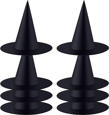 Tatuo Halloween Witch Hat Witch Costume Accessory for Halloween Christmas Party, Black (8 Pieces) | Amazon (US)