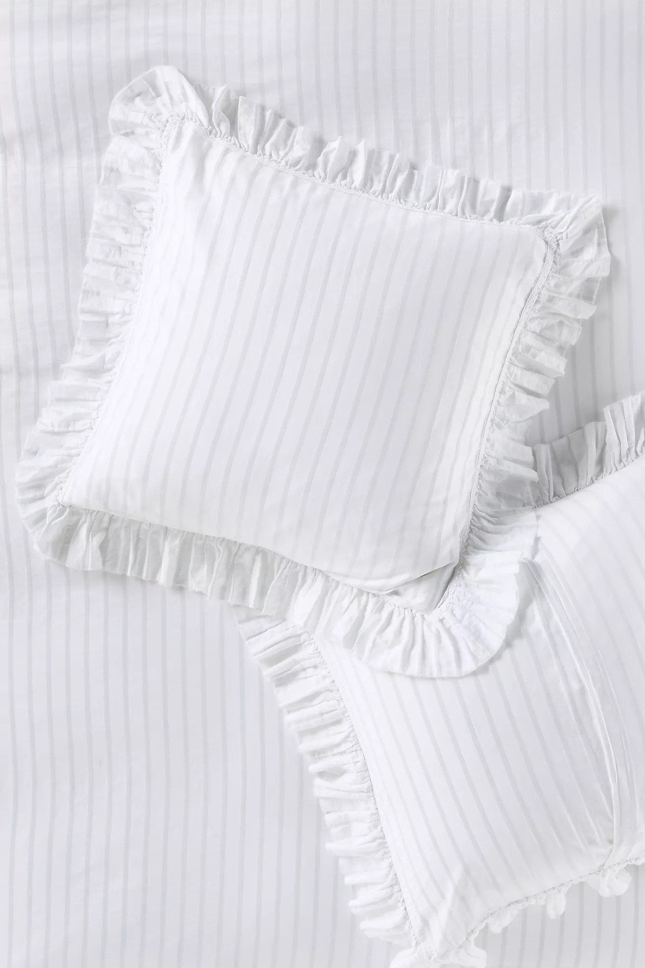 Organic Cotton Spa Sateen Ruffled Euro Sham | Anthropologie (US)
