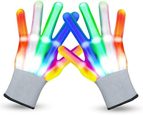 VWMYQ LED Gloves Christmas Cool Toys for Kids LED Gloves Light Up Gloves Glowing Christmas Costume C | Amazon (US)