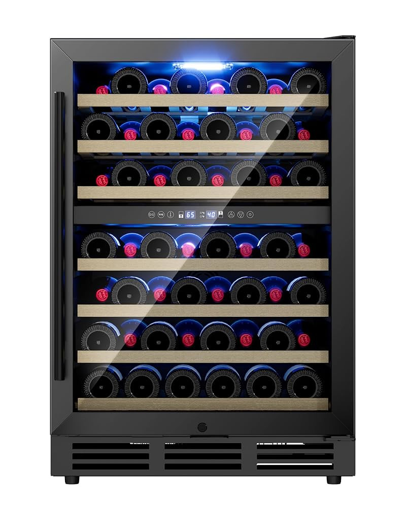 24 Inch Dual Zone Wine Refrigerator, 54 Bottle Under Counter Wine Fridge for Built-in or Freestan... | Amazon (US)