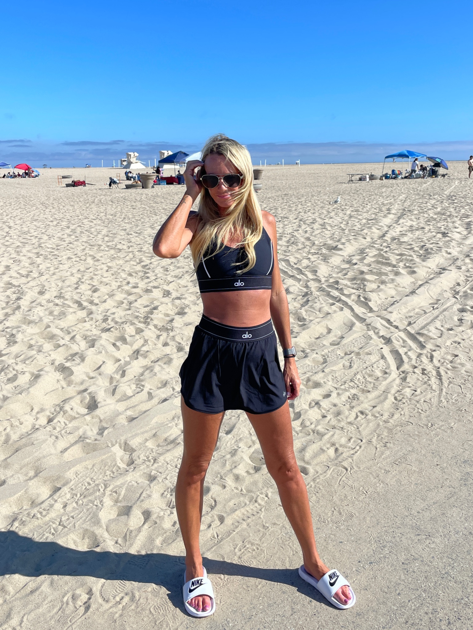 I hope this tennis skirt trend sticks around because I am OBSESSED. (The secret pocket under the skirt is my fave.)

Wearing an XS skirt and small sports bra for reference  

Slides are a men’s size 7. 

#LTKunder100 #LTKFitness #LTKSeasonal