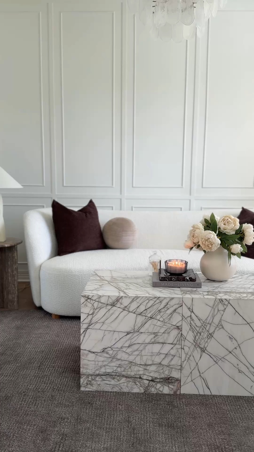 This 100% wool rug perfectly grounds the white sofa and marble tables. The tonal pattern adds the right amount of texture.

#LTKstorytime #LTKSeasonal #LTKHome