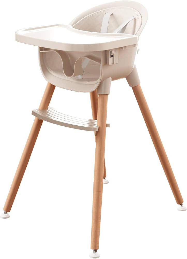 Fodoss 3-in-1 Wooden High Chair for Babies and Toddlers,Convertible Easy Clean Infant Highchair,S... | Amazon (US)