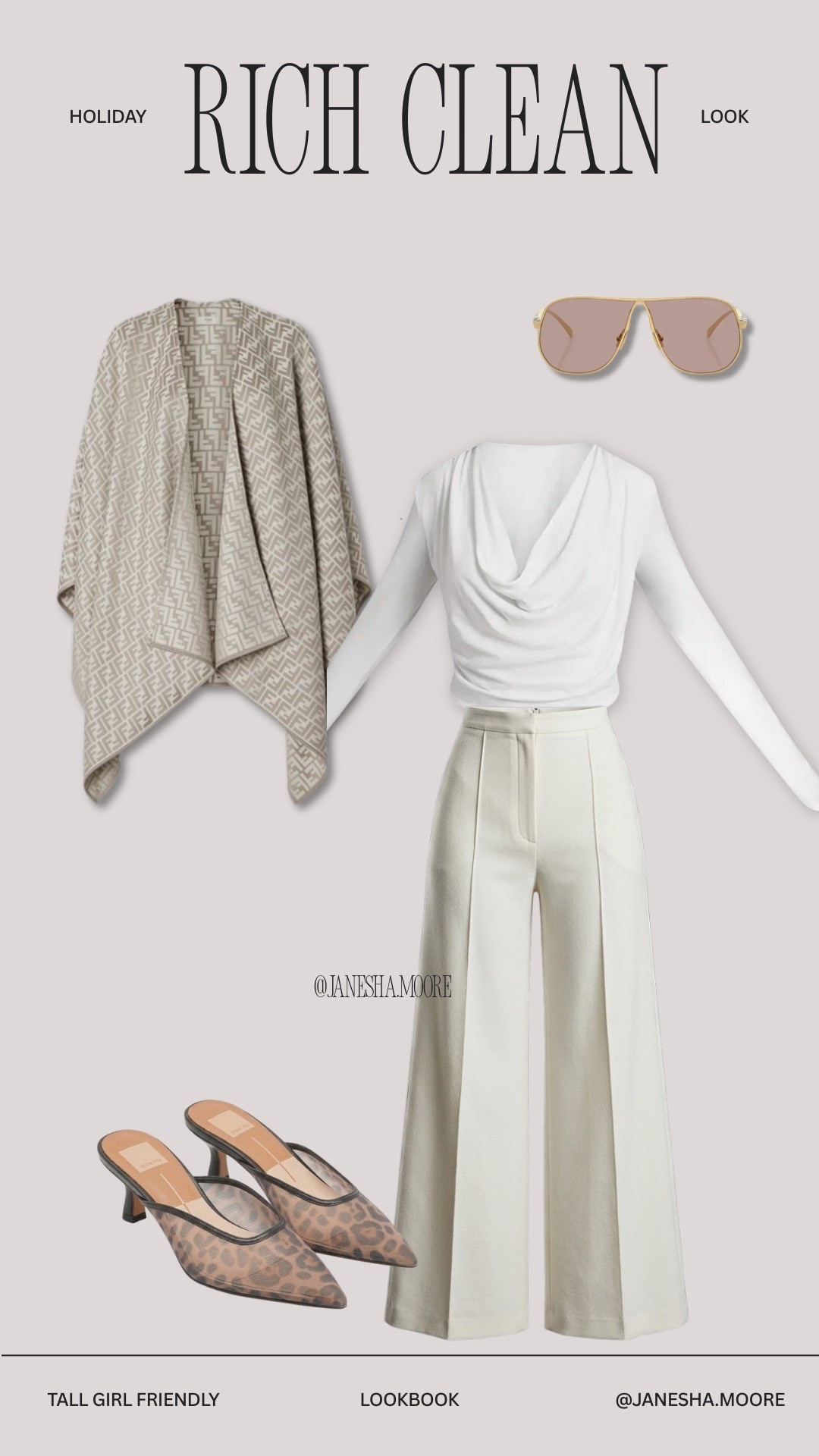 loved this clean winter white look 😍 I am 5’9 200 lbs wearing a size 4L in the pants. I layered them with some stockings underneath. Poncho is from Fendi!

#LTKTall #LTKSeasonal #LTKootd