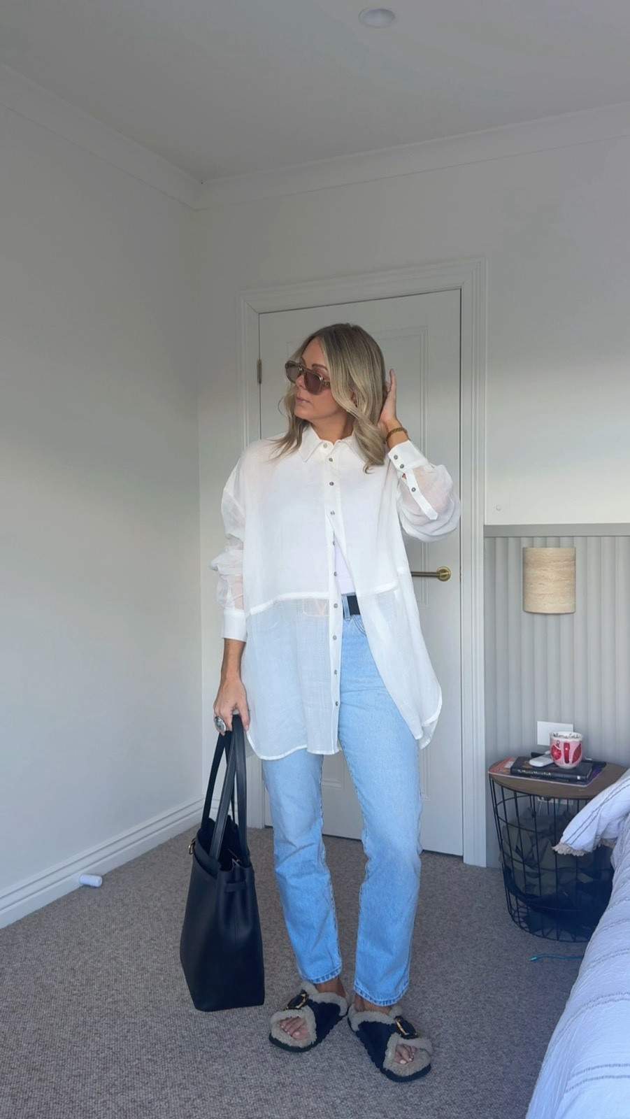 Jeans and a white shirt, but make it less Backstreet Boys, and more fabulous 🩵🤍 I’m in a 12/30 in the jeans and an 8 in the shirt x

#LTKstyletip #LTKsummer #LTKworkwear