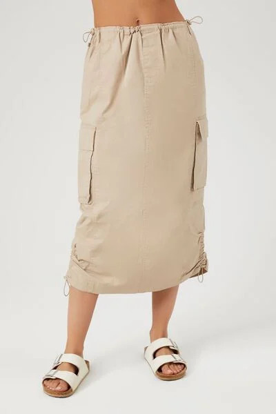 Poplin Cargo Midi Skirt | Forever 21 | Forever 21 (US)