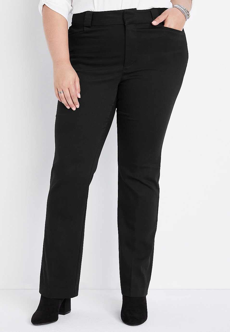 Plus Size Black Bootcut Dress Pant | Maurices