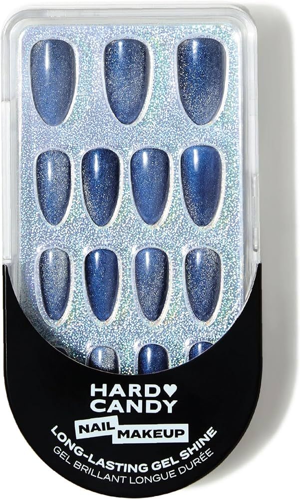 Hard Candy Press On Nails, Reusable with Gel Shine Finish, Dragon Eye, Blue Cat’s Eye Effect, L... | Amazon (US)