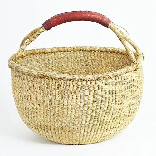 Medium African Basket | Round Bolga Basket | Ghana Basket | Plant Pot| Shopper or Market Basket |... | Amazon (US)