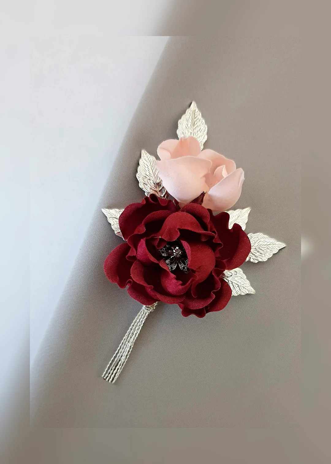 Burgundy Flower Boutonniere Burgundy Blush Wedding Boutonniere Rustic Boutonniere Groomsman Bouto... | Etsy (US)