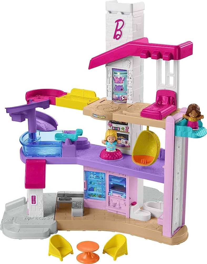 Fisher-Price Little People Barbie Toddler Playset Little Dreamhouse With Music & Lights Plus Figu... | Amazon (US)