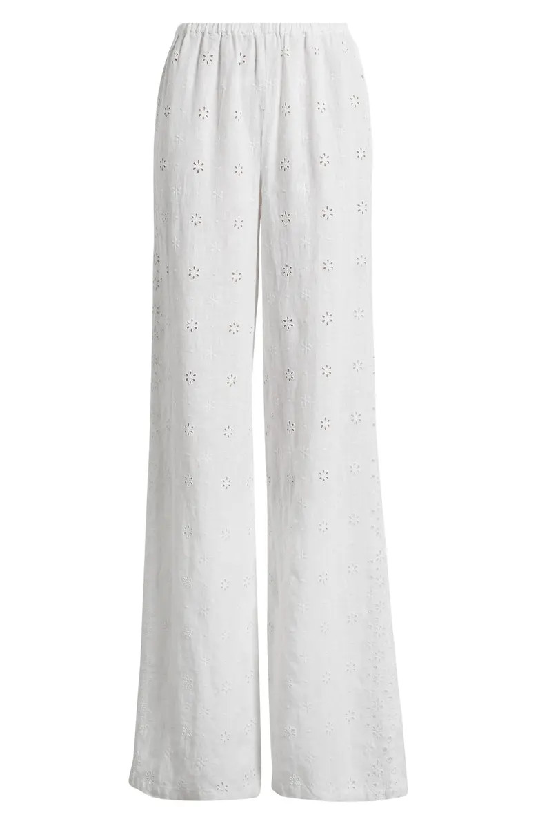 LoveShackFancy Cinna Linen Eyelet Pants | Nordstrom | Nordstrom