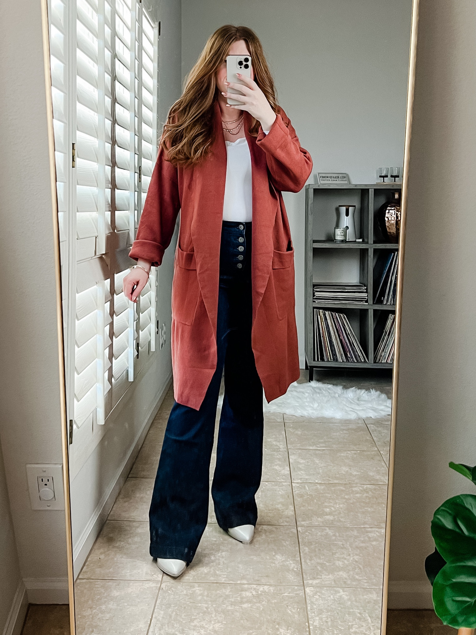 Amazon cardigan wearing size large. Flare jeans from Walmart. Fall outfit. 

#LTKSeasonal #LTKunder50 #LTKstyletip