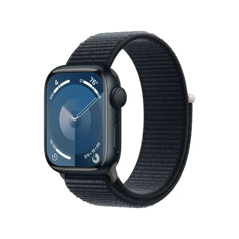 Apple Watch Series 9 GPS 41mm Midnight Aluminum Case with Midnight Sport Loop - Walmart.com | Walmart (US)