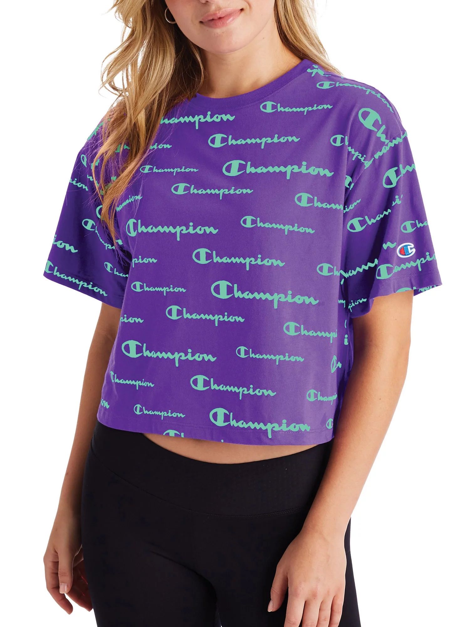 Champion Women’s All Over Print Cropped Tee | Walmart (US)