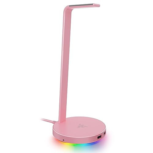 Base Station V2 Chroma Headphone Headset Stand Holder: Chroma RGB Lighting - Taller Stand & Anti-slip Ledge - USB Charging Ports - Anti-Slip Rubber Base - 3.5mm Port + Built-in DAC - Quartz Pink | Amazon (US)
