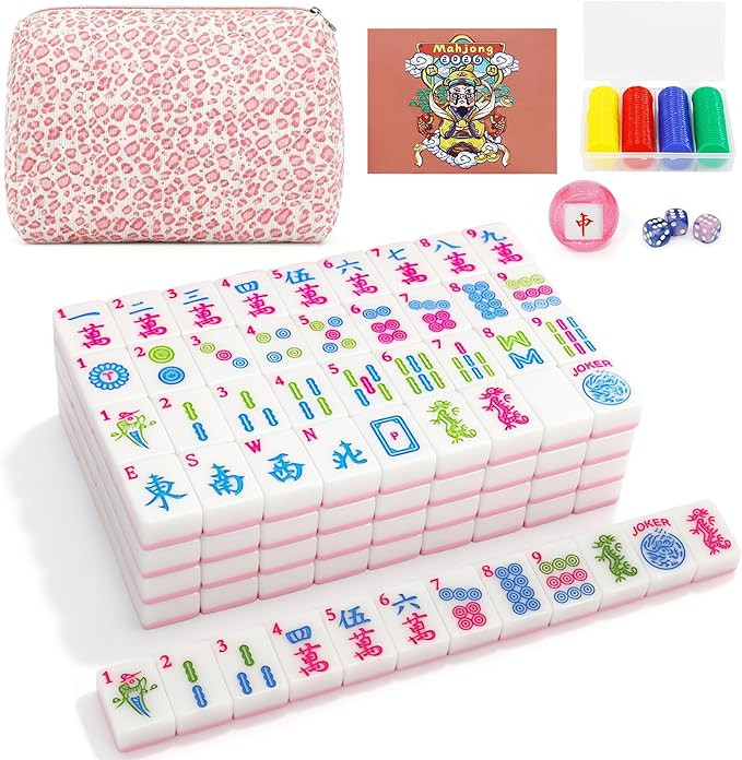 Jolitac American Mahjong Game Set, 166 Premium Tiles, 1.2-inch Mahjong Tile Set with Sturdy Carry... | Amazon (US)