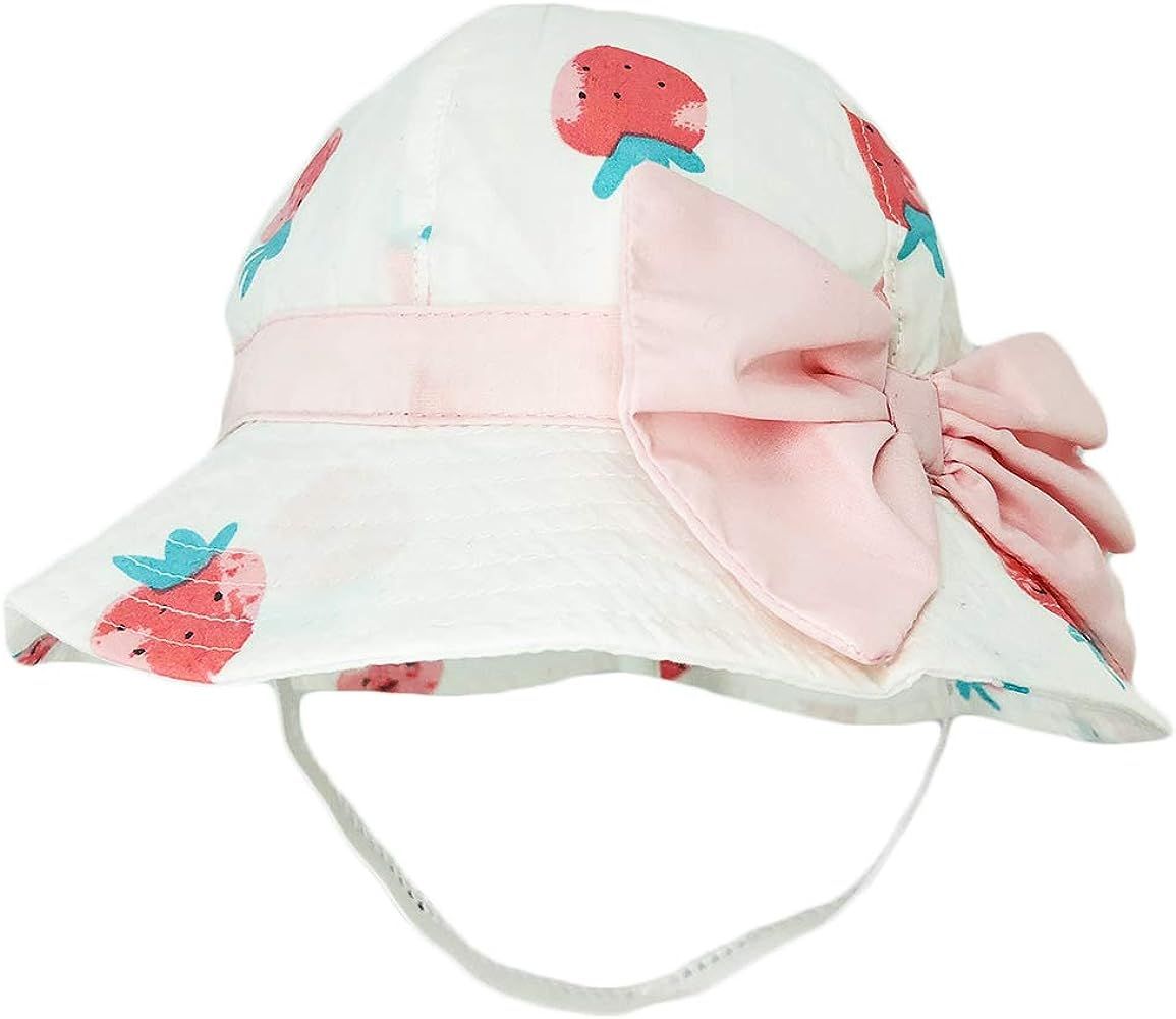 Baby Girl Wide Brim Bucket Hats with UPF 50+ Outdoor Adjustable Beach Hat with Sun Hat | Amazon (US)