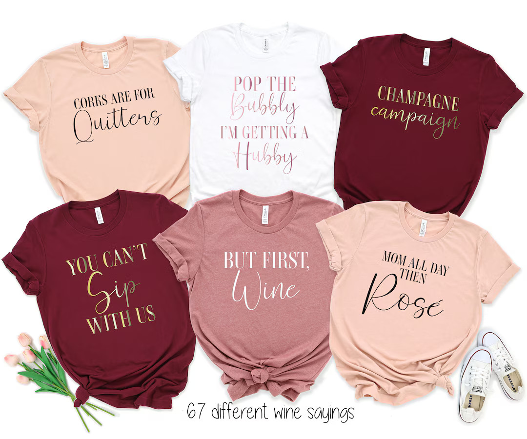 Wine Bachelorette Party Shirts Bridal Party Shirt Wine Bride - Etsy | Etsy (US)
