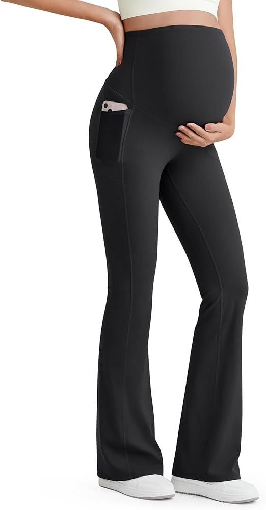 G4Free BareFeel Maternity Flare Leggings with Pockets Over The Belly Stretchy Casual Lounge Pregn... | Amazon (US)