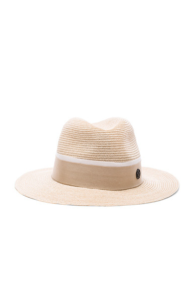 Maison Michel Henrietta Straw Hat in Neutrals. - size S (also in ) | FORWARD by elyse walker