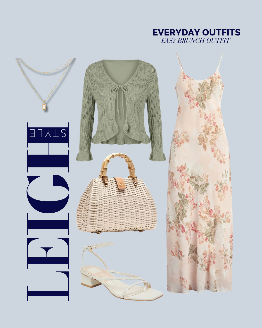 Serve up effortless chic for weekend brunch with a breezy floral slip dress, soft knit cardigan, and woven bag. 

#EverydayOutfits #EasyBrunchOutfit #BrunchStyle #FloralDress #CasualChic #LeighStyle #OutfitInspo 

 #LTKdayinmylife #LTKootd #LTKBeauty