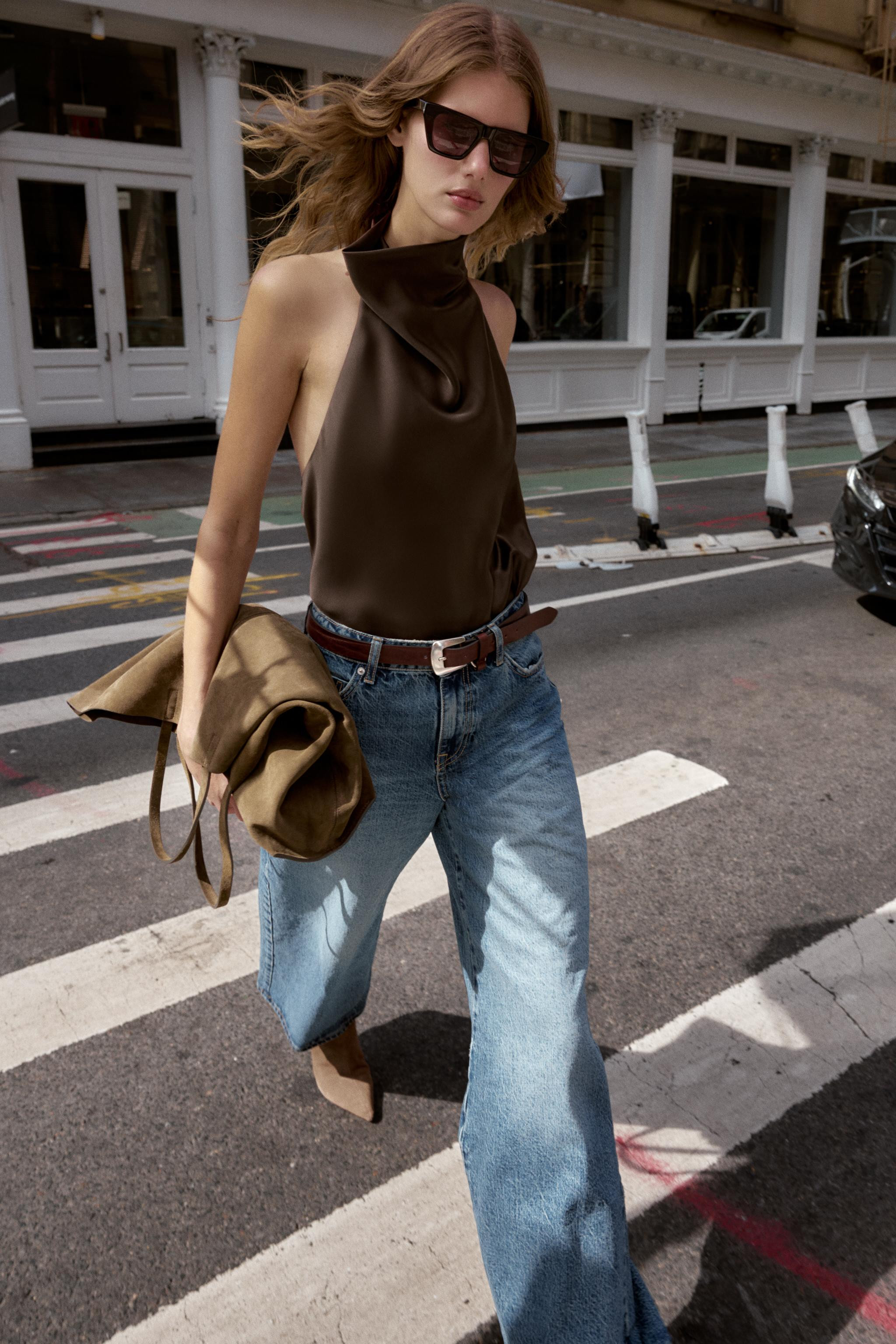 SATIN EFFECT HALTER TOP | Zara US