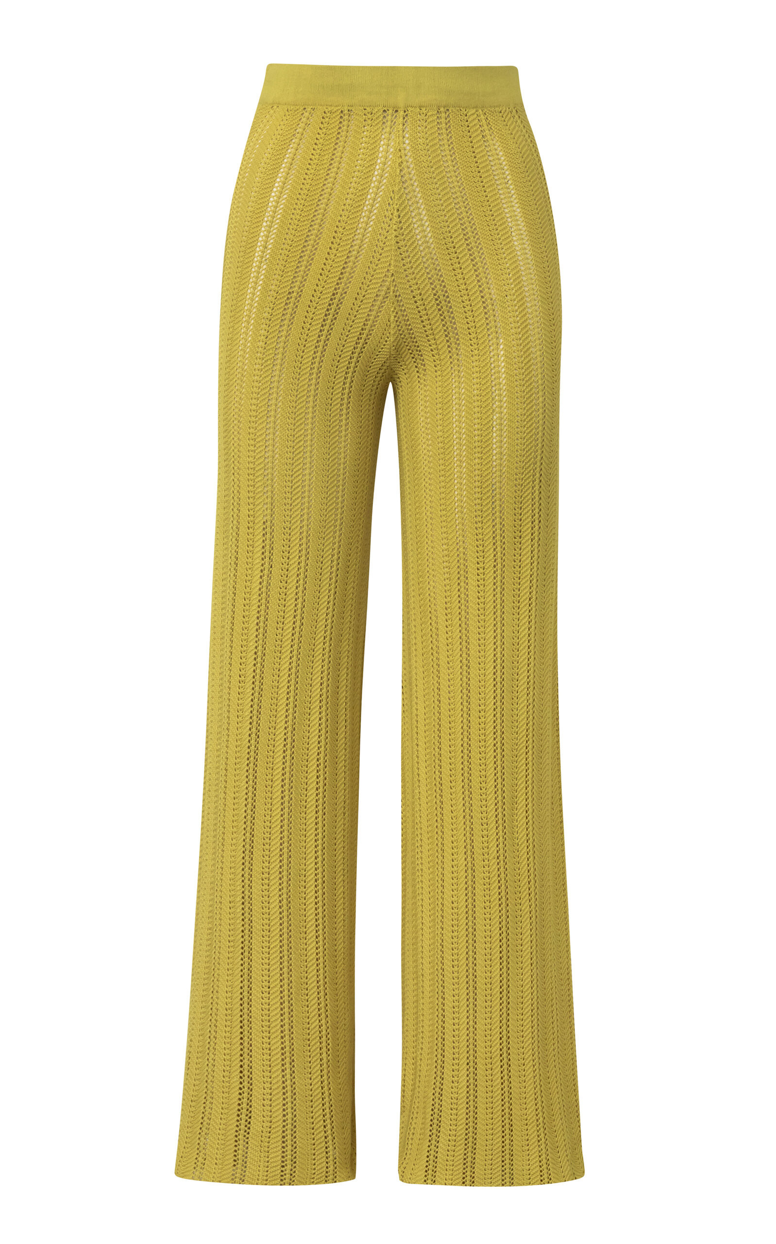 Baobab - Corsica Sheer Knit Wide-Leg Pants - Green - L - Moda Operandi | Moda Operandi (Global)