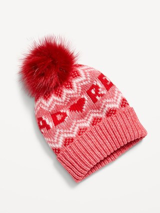 Fair Isle Pom-Pom Beanie for Women | Old Navy | Old Navy (US)