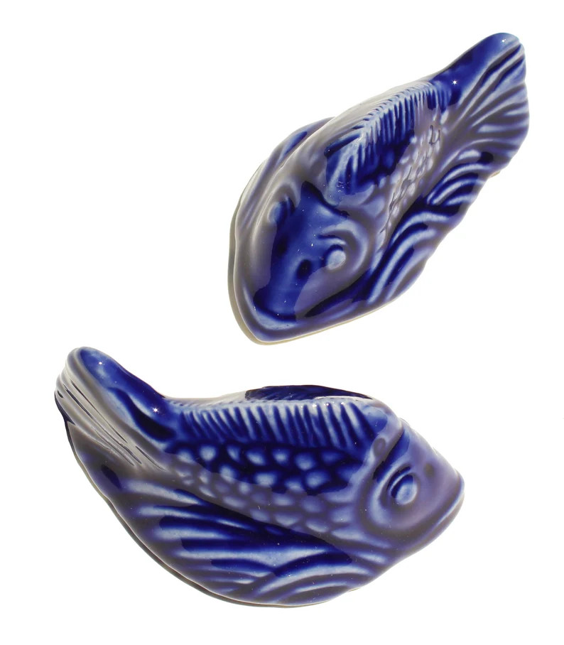 Ceramic Toilet Bolt Caps, Blue Fish Toilet Caps, Blue Toilet Caps, Set of 2 - Etsy | Etsy (US)