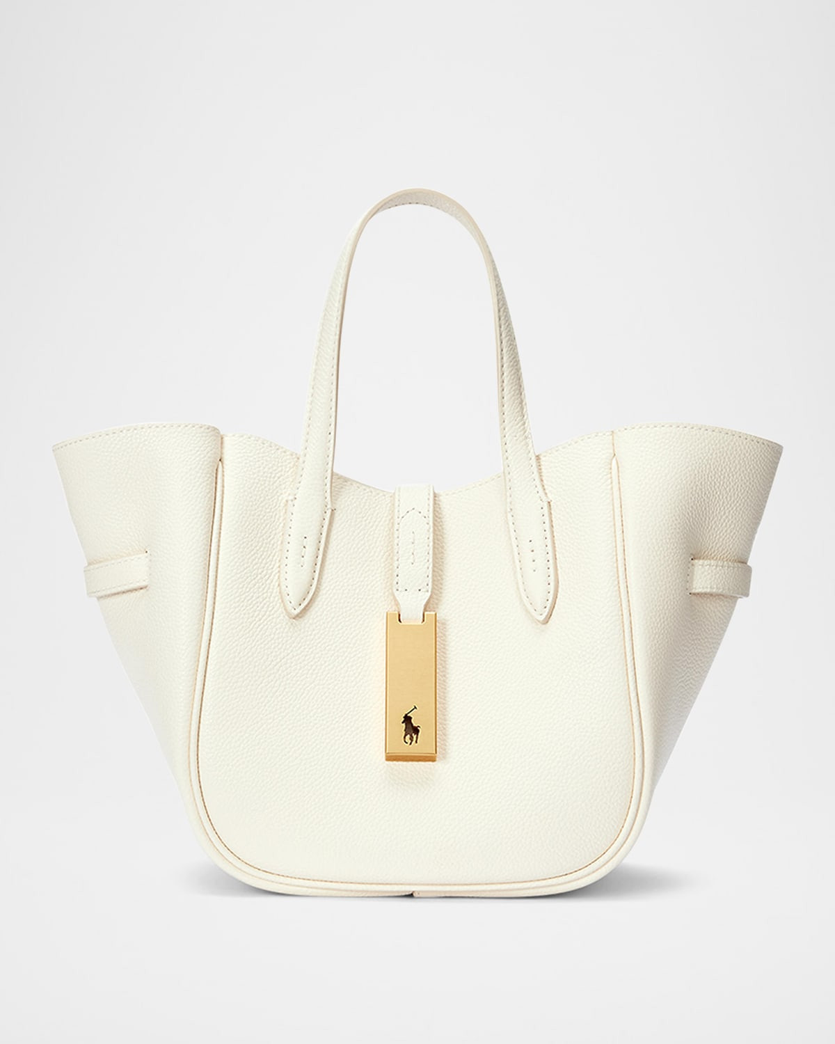 Polo ID Small Grain Leather Tote Bag | Neiman Marcus