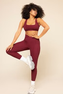 Crisscross Hourglass® Leggings with Pockets - Crimson | POPFLEX