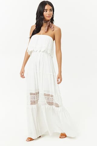 Strapless Crochet-Trim Maxi Dress | Forever 21 (US)