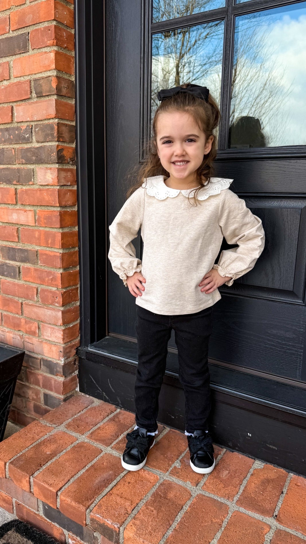 Janie and jack eyelet sweatshirt. Girls clothes. Trendy kids clothes. Trendy girls clothes. School looks. Janie and jack girls. Janie and jack. Affordable kids clothes. Winter looks. 

#LTKdayinmylife #LTKSaleAlert #LTKKids